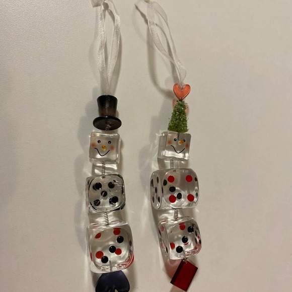 Department 56 Dice Christmas Ornaments  set of 2 - Picture 12 of 13